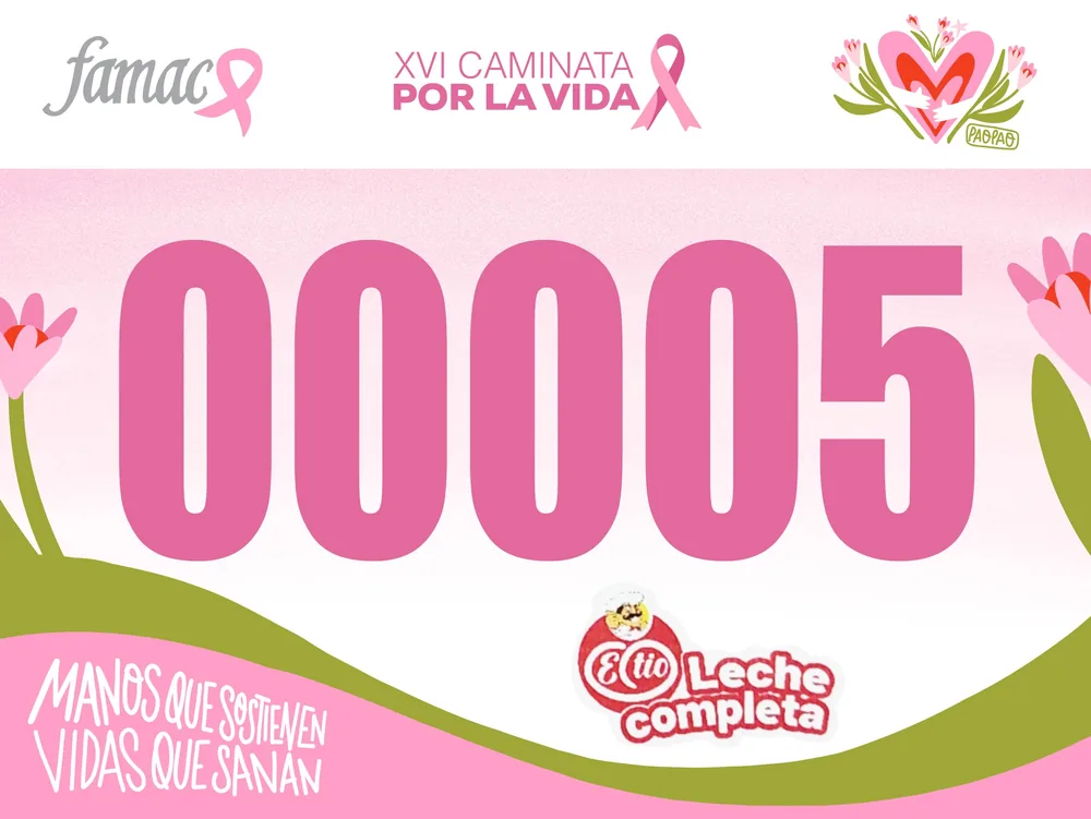 Diseño del número oficial de la Caminata por la Vida